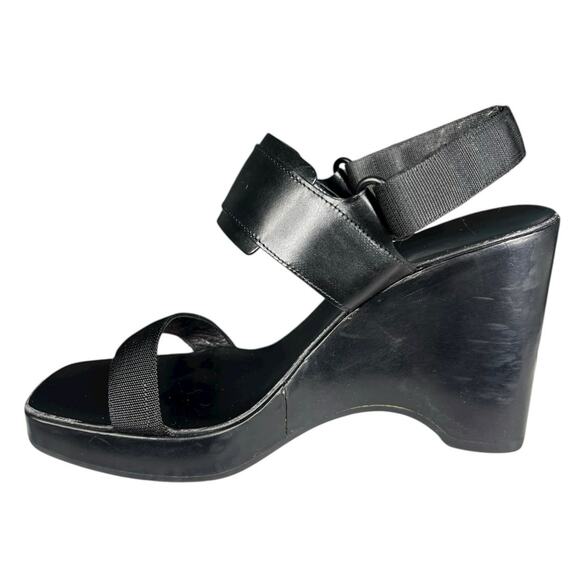 Vintage Gucci Women’s Black Wooden Platform Slingback Sandal Size 6.5 - Picture 2 of 13